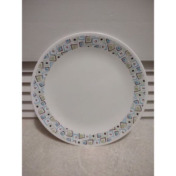 Corelle Chocolate Mint Green Brown trim 10.25" Vitrelle dinner plate only - Picture 1 of 3